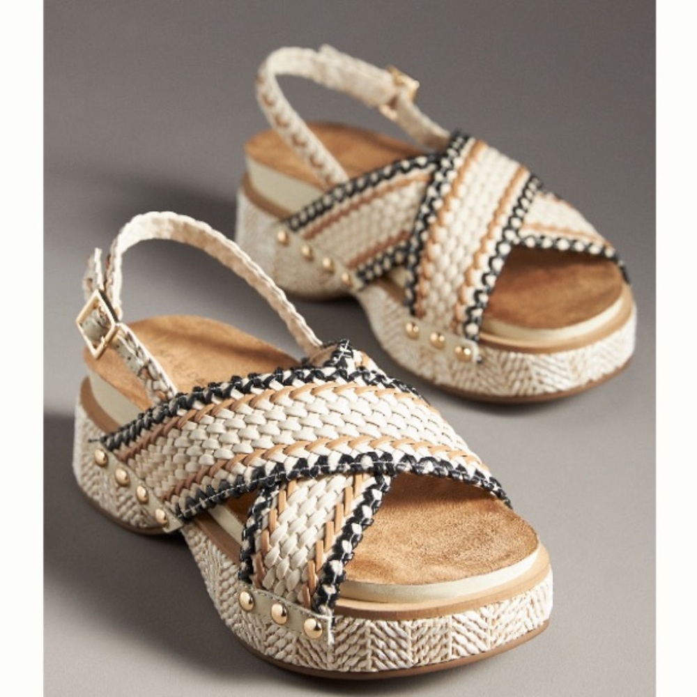 Kelsi Dagger Brooklyn Pace Raffia Platform Sandals - Picture 2 of 10